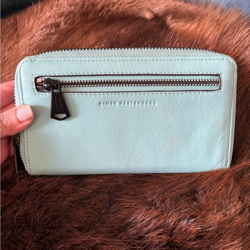 Mint Green Leather Wallet